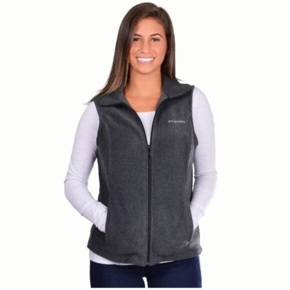 Columbia Women's grey/black Fleece Vest size Small